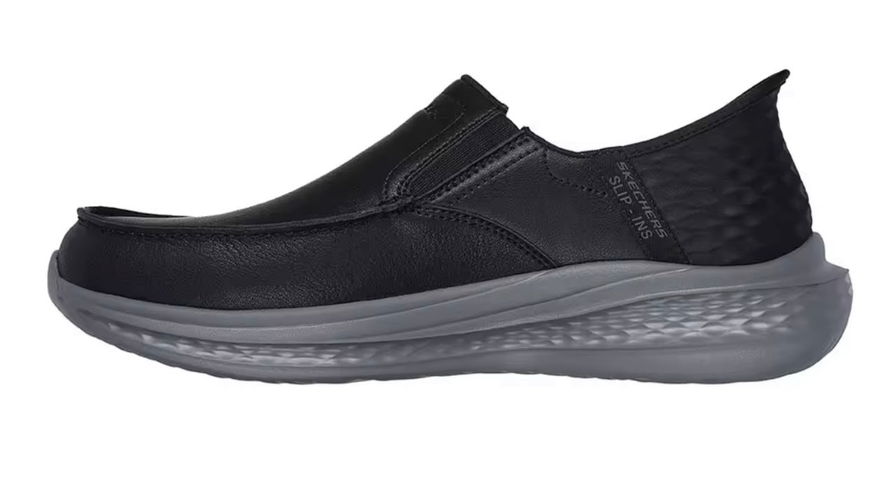 Skechers  Men’s Leather- Slip ins Hands Free- Air-Cooled Memory Foam