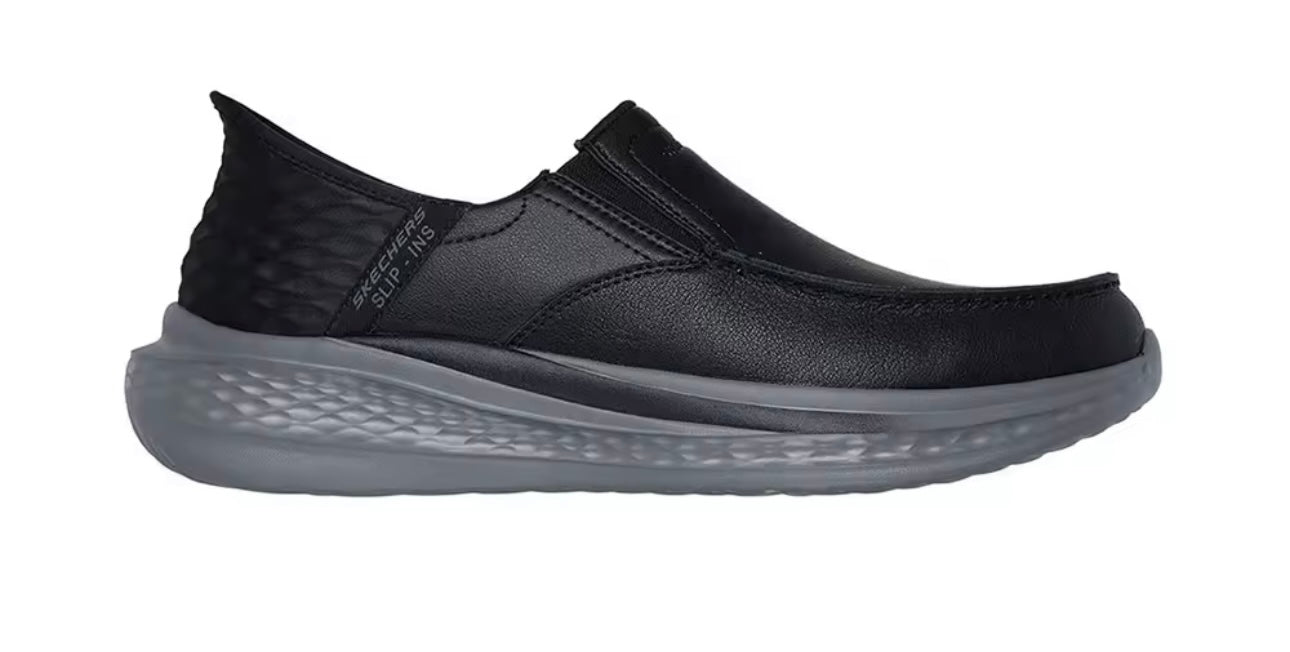 Skechers  Men’s Leather- Slip ins Hands Free- Air-Cooled Memory Foam
