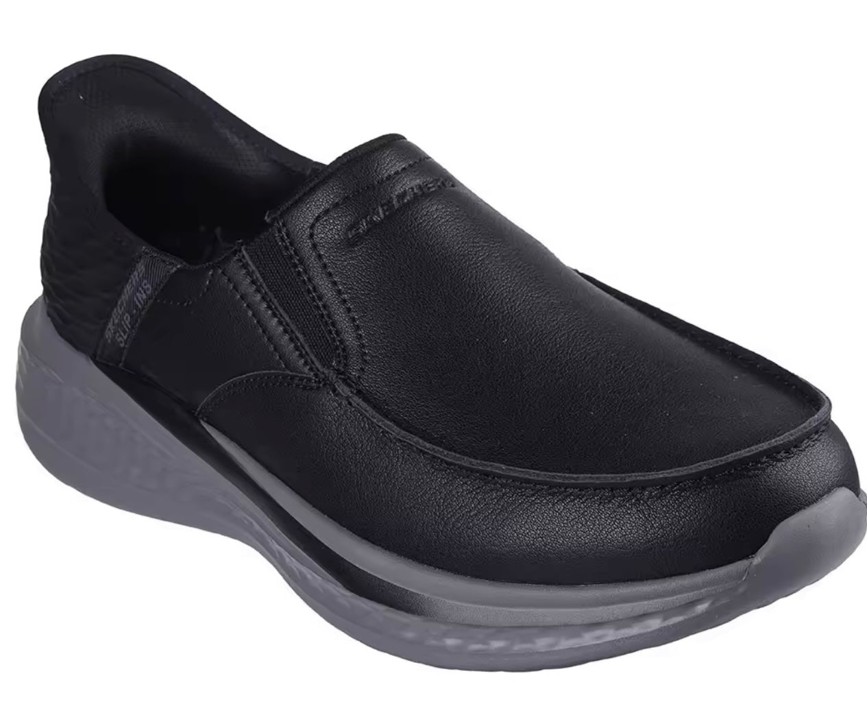 Skechers  Men’s Leather- Slip ins Hands Free- Air-Cooled Memory Foam