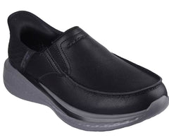 Skechers  Men’s Leather- Slip ins Hands Free- Air-Cooled Memory Foam